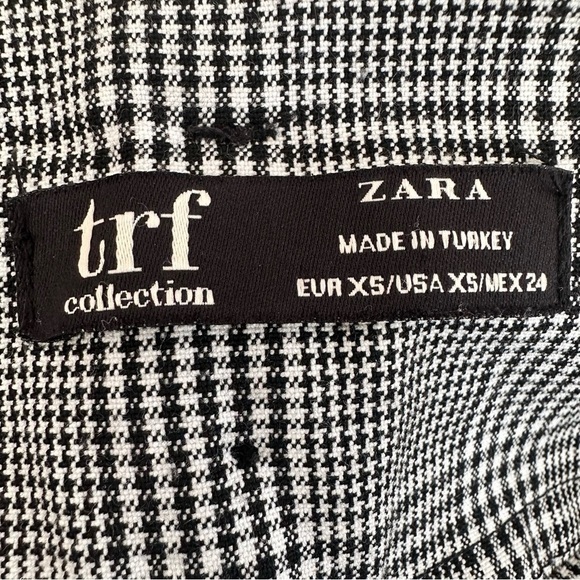 ZARA Plaid Pleated High Waist Paperbag Pants Belt (Size:XS) - Picture 10 of 10